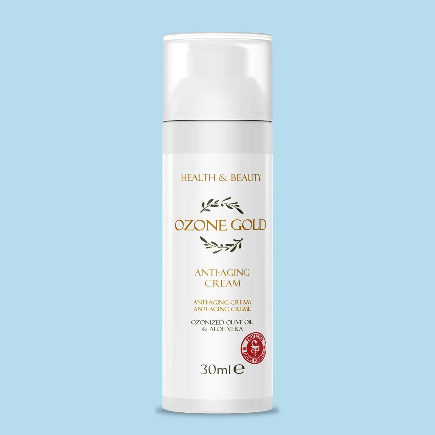 OZONE GOLD – ANTI-AGING CREAM КРЕМА ПРОТИВ СТАРЕЕЊЕ СО ОЗОН И АЛОЕ ВЕРА – 30ml