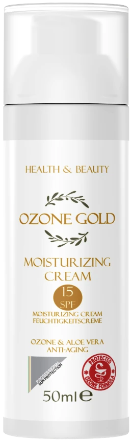 OZONE GOLD – MOISTURIZING CREAM 15SPF ХИДРАТАНТНА КРЕМА ПРОТИВ СТАРЕЕЊЕ 15SPF СО ОЗОН И АЛОЕ ВЕРА – 50ml